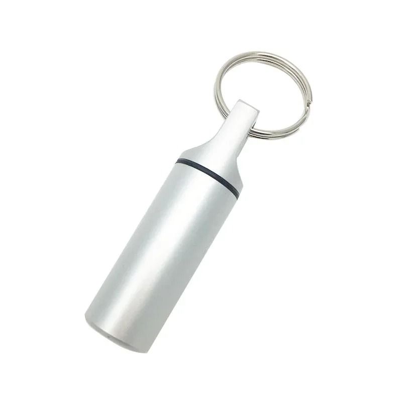 Aluminum Waterproof Pill Box Case With Keychain Storage For Vitamins And Daily Medication 3