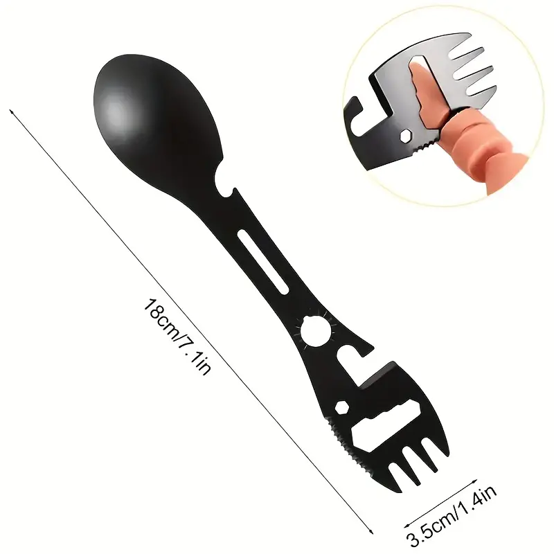 Fork Spoon Bottle Opener For Survival Gear Outdoor Fork Spoon Versatile Utensil Outdoor Camping Too 1