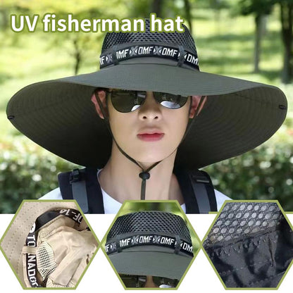 Maximum Protection Mesh Fisherman Hat Hiking, Breathable Fishing Caps Sun UV, Summer Large Sun Hat Men Women Outdoor