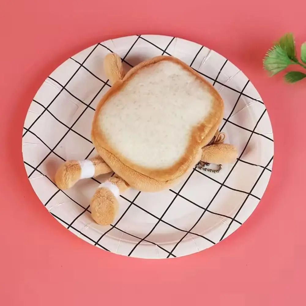 Cartoon Toast Plush Coin Purse And Key Pouch 1