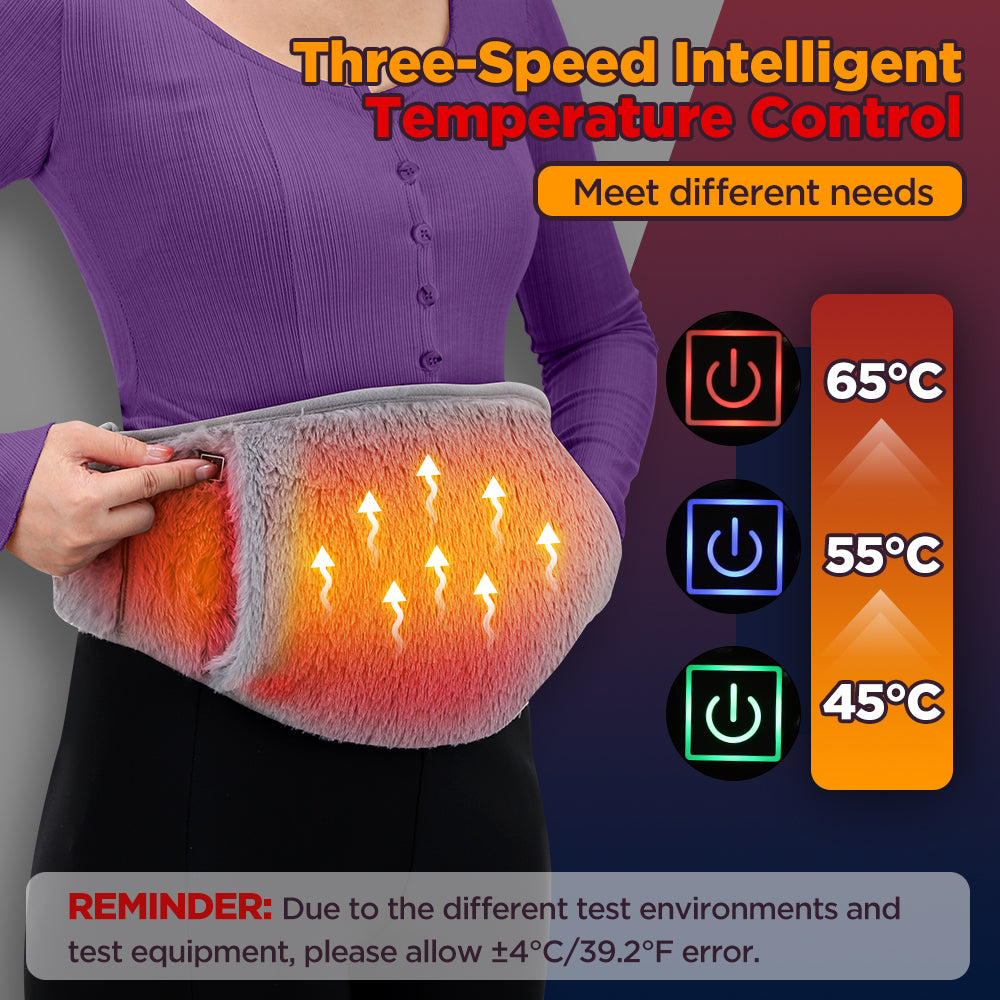 Electric Heating Pad for Abdominal, Menstrual Pain Relief Heated Therapy Belt, Cold-Proof Hand Warmer