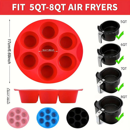 Silicone Egg Bite Mold For Air Fryer 7 Cup Non Stick Muffin And Snack Tray 2