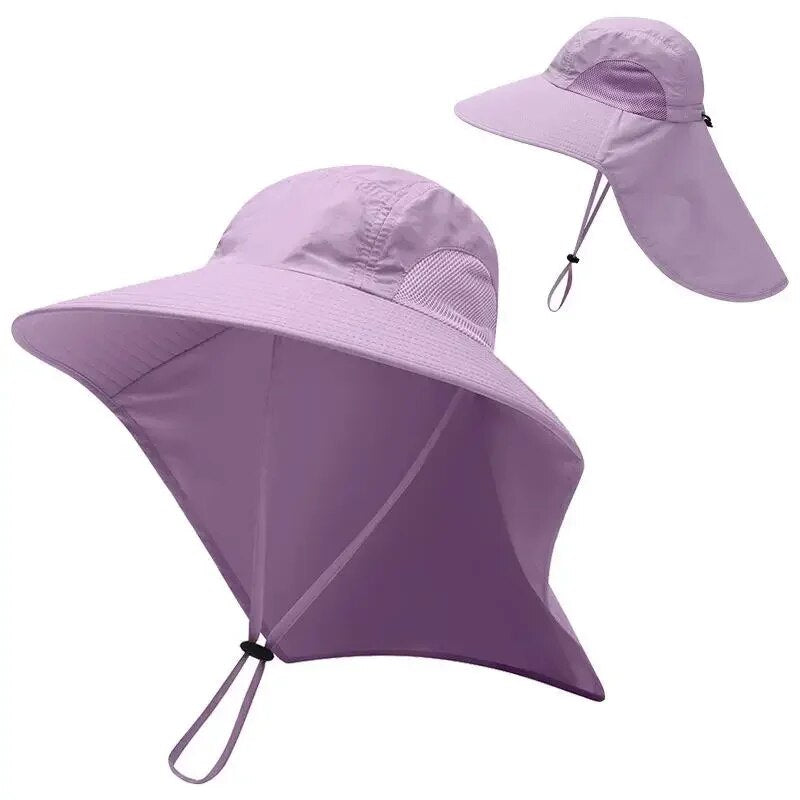 Outdoor Hat with Flap, Wide Brim Baseball Hats for Women and Men, Sun Defender Cooling Neck Guard Safari Cap for Hiking