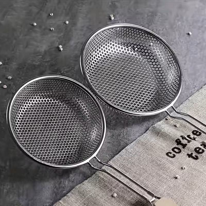 Stainless Steel FineMesh Skimmer Spoon With Wooden Handle For Pasta  Grease Straining 3