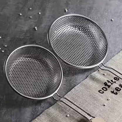 Stainless Steel FineMesh Skimmer Spoon With Wooden Handle For Pasta  Grease Straining 3