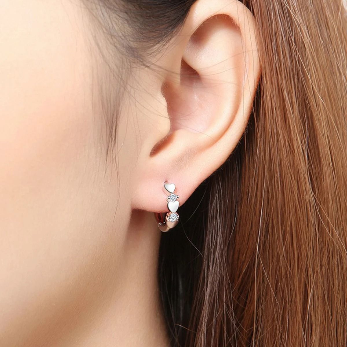 Stylish Heart Hoop Earrings 2