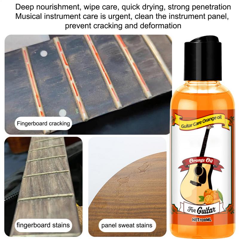 Portable Guitar Care Orange Oil Fretboard Conditioner Cleaner Polish Kit Luthier Maintenance 4