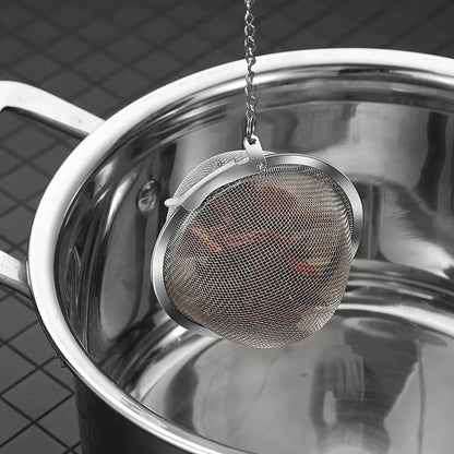 Premium 304 Food-Grade Stainless Steel Tea & Soup Infuser Ball with Chain Hook
