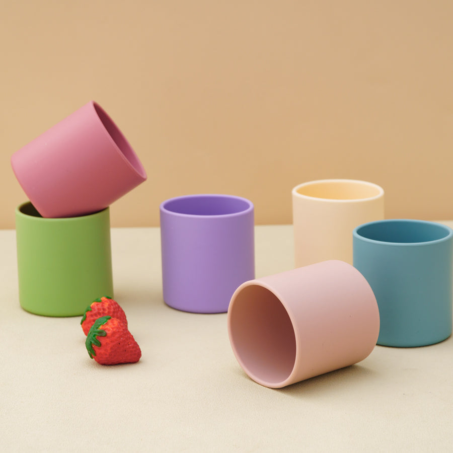Portable Baby Tableware Silicone Sports Cup Leakproof Sippy Cups With Kids Flip Lid 4