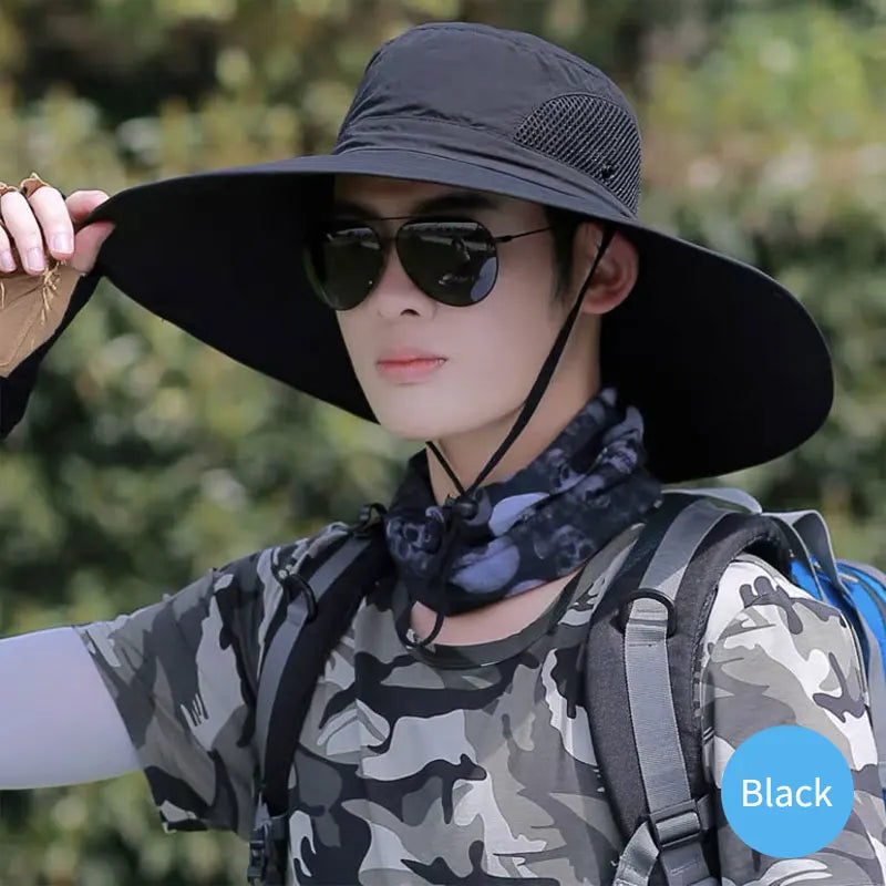 Mesh Fisherman Hat Hiking Outdoor Beach Cap Summer Large Sun Hat Men Women Breathable Fishing Caps  1