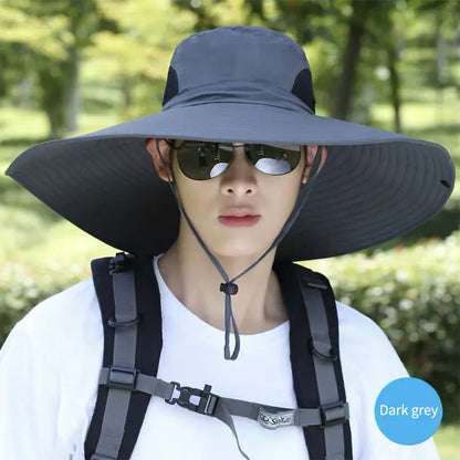 Mesh Fisherman Hat Hiking Outdoor Beach Cap Summer Large Sun Hat Men Women Breathable Fishing Caps  2