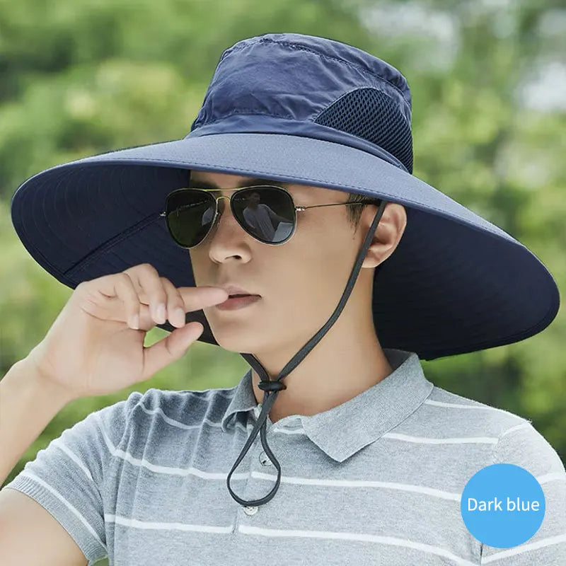 Mesh Fisherman Hat Hiking Outdoor Beach Cap Summer Large Sun Hat Men Women Breathable Fishing Caps  3