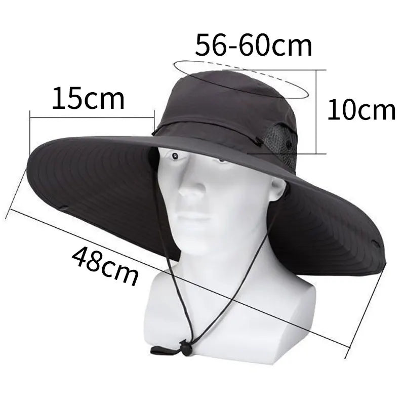 Mesh Fisherman Hat Hiking Outdoor Beach Cap Summer Large Sun Hat Men Women Breathable Fishing Caps  4