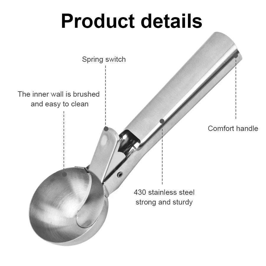 Stainless Steel DualPurpose Ice Cream  Fruit Scoop 2