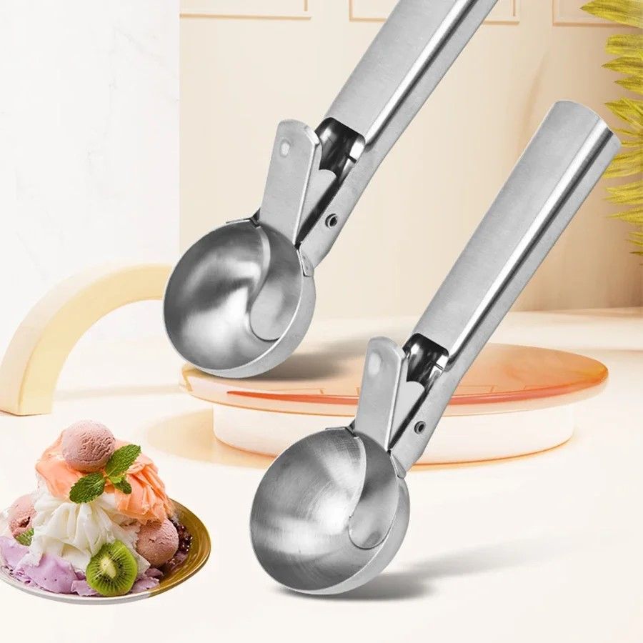 Stainless Steel DualPurpose Ice Cream  Fruit Scoop 3