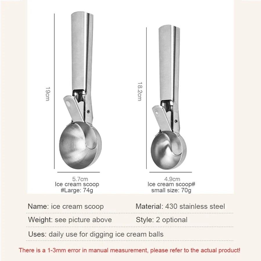 Stainless Steel DualPurpose Ice Cream  Fruit Scoop 9