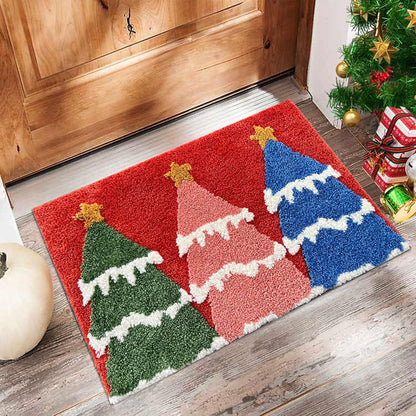 Christmas Door Mat Red Santa Claus Gingerbread Man Carpet New Year 6