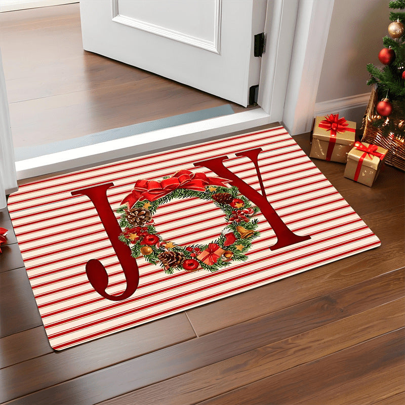Christmas Door Mat Red Santa Claus Gingerbread Man Carpet New Year 8
