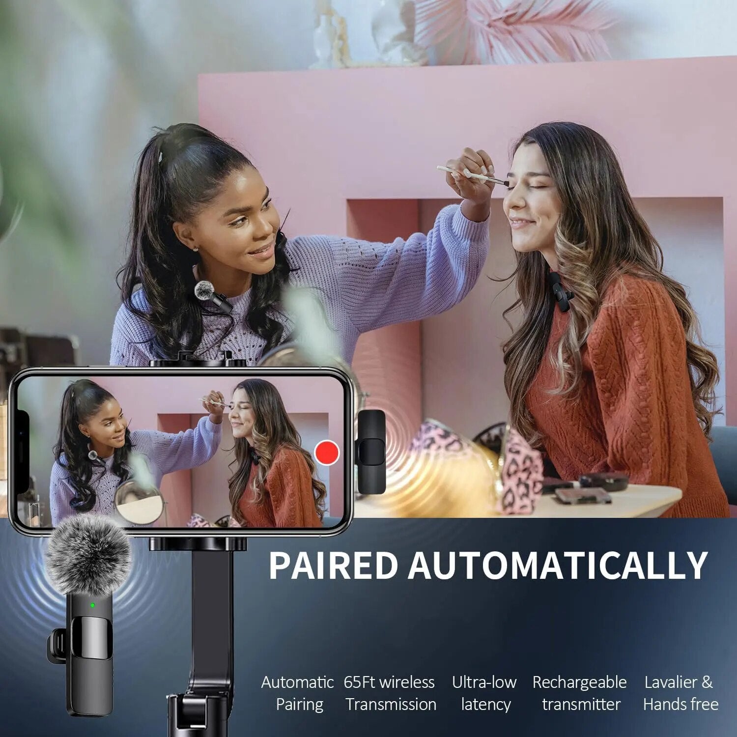 Wireless Microphone for iPhone, Android, Laptop, and Gaming