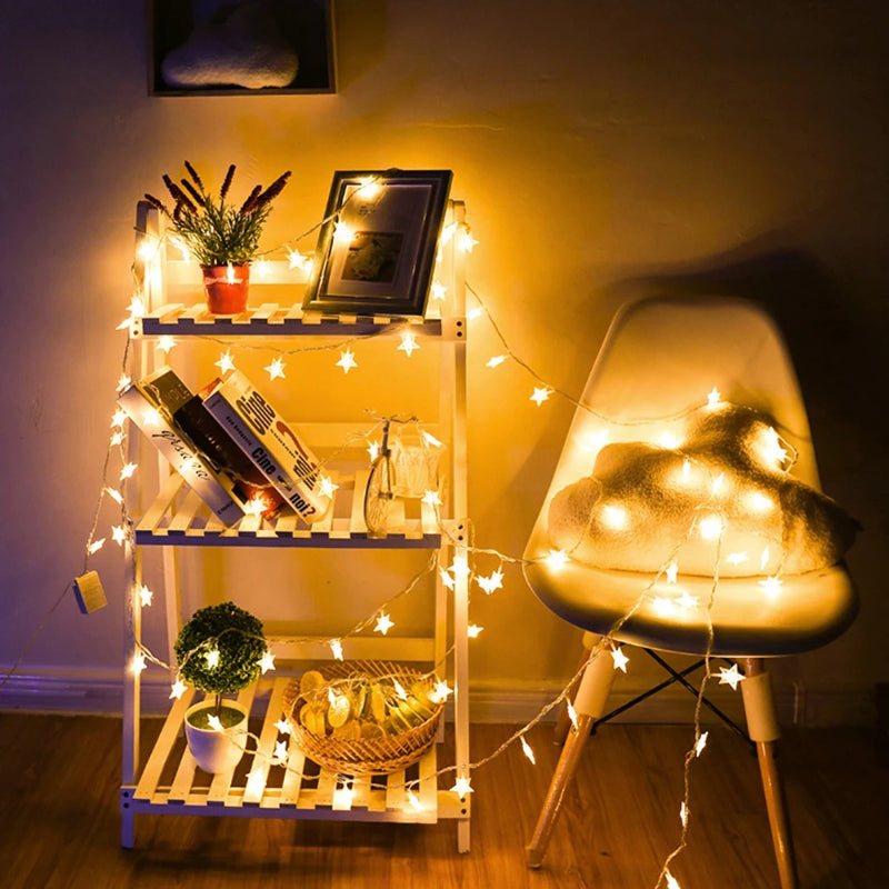 Outdoor LED String Lights Star Chain Bulb Fairy Lights For Home Garden Wedding Decor 4