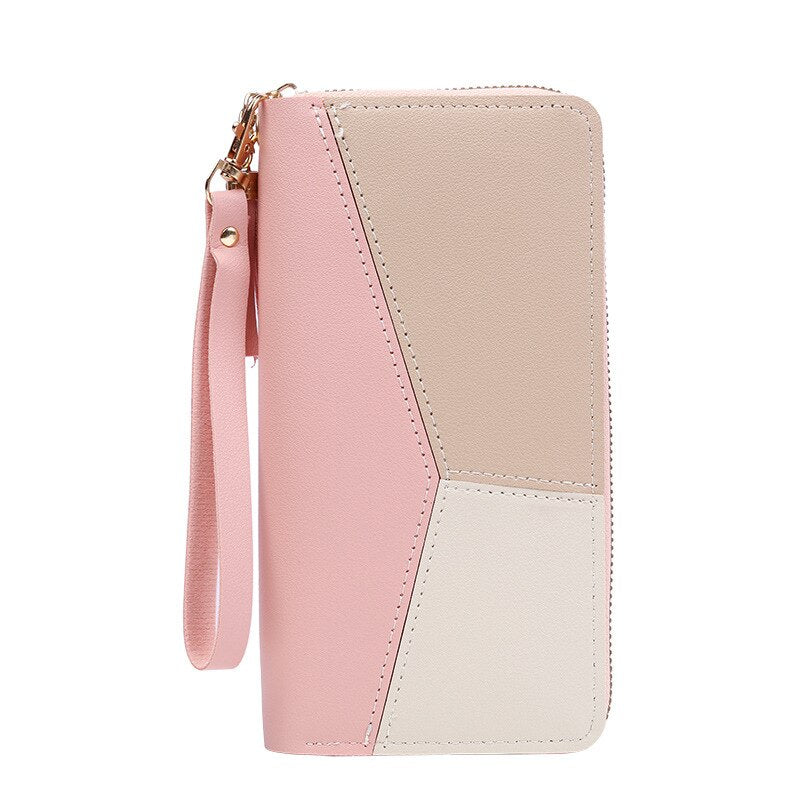 Fashion Zipper Wallets Womens Long Purses Handbags Coin Purse Cards Holder PU Leather Billfold Wall 3