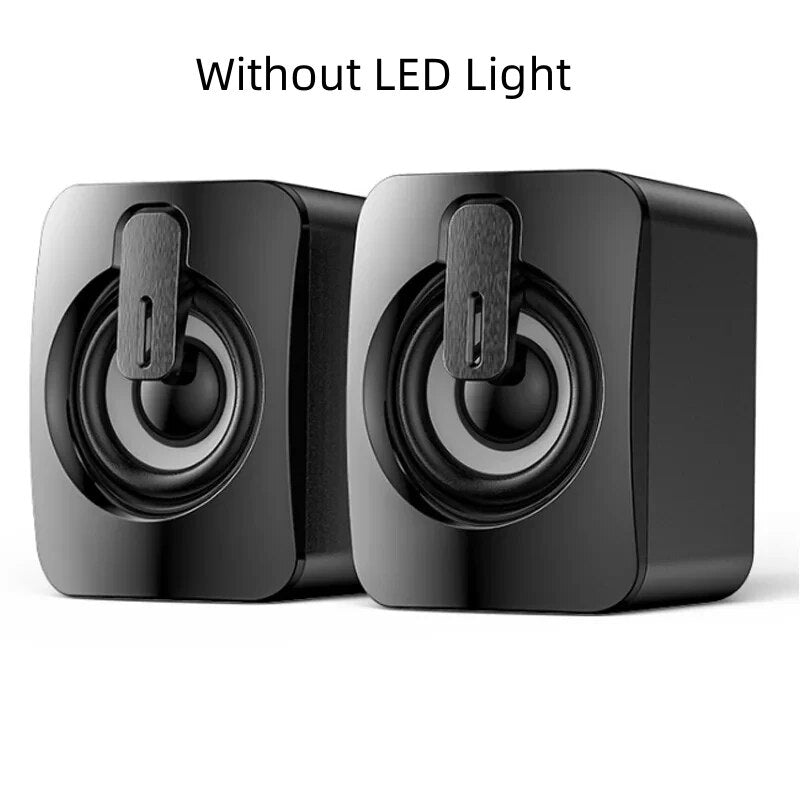 LED Light Stereo Speakers for PC Desktop with Microphone