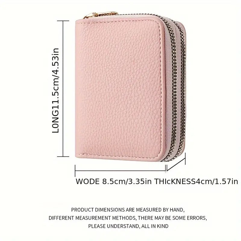 Fashion Short Credit Card Holder Womens Double Zipper Wallet Large Capacity Coin Purse 2