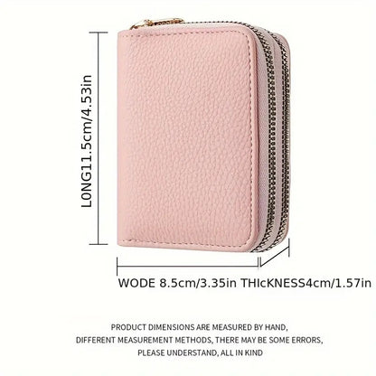Fashion Short Credit Card Holder Womens Double Zipper Wallet Large Capacity Coin Purse 2