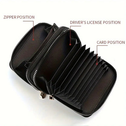 Fashion Short Credit Card Holder Womens Double Zipper Wallet Large Capacity Coin Purse 3
