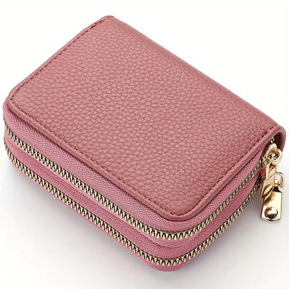 Fashion Short Credit Card Holder Womens Double Zipper Wallet Large Capacity Coin Purse 5