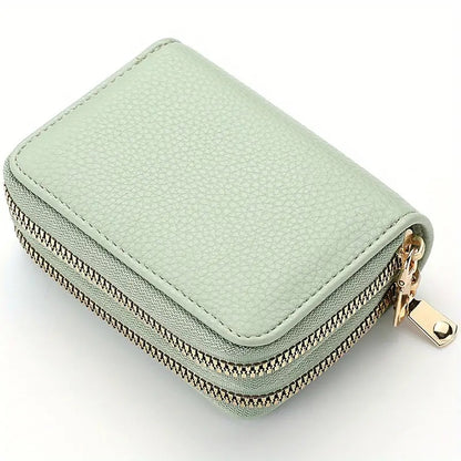 Fashion Short Credit Card Holder Womens Double Zipper Wallet Large Capacity Coin Purse 6