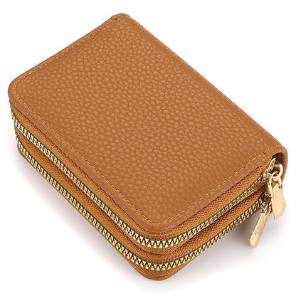 Fashion Short Credit Card Holder Womens Double Zipper Wallet Large Capacity Coin Purse 7