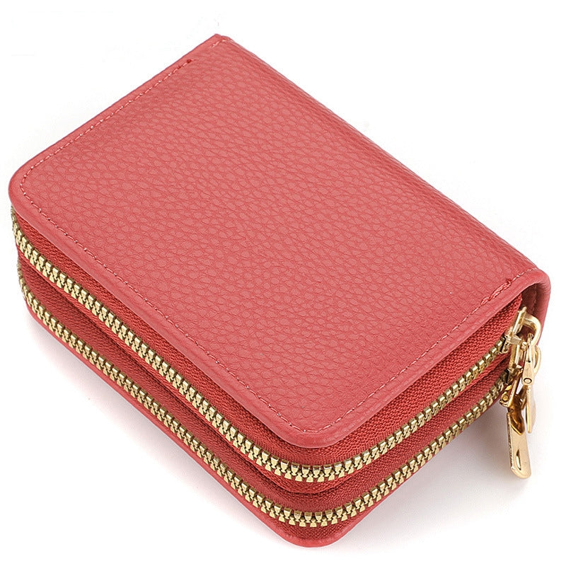 Fashion Short Credit Card Holder Womens Double Zipper Wallet Large Capacity Coin Purse 8