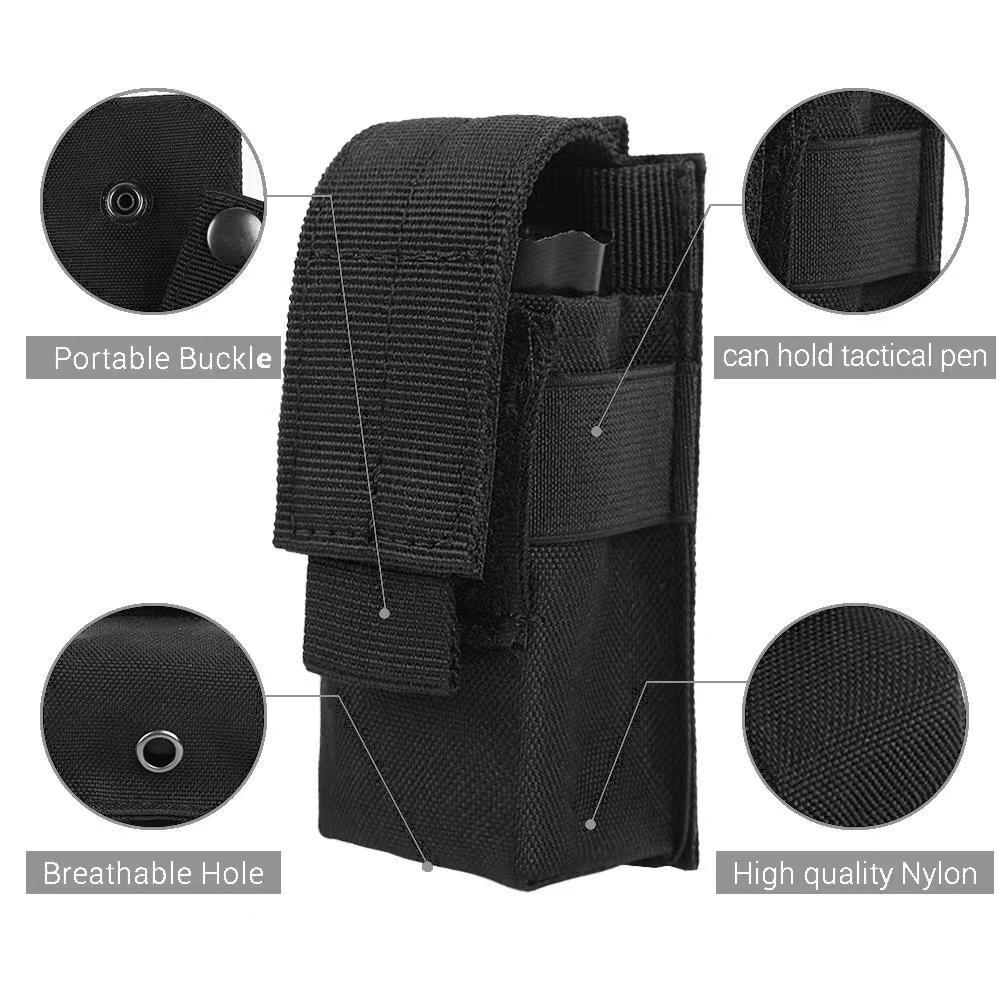 HeavyDuty EDC Torch Holder And Magazine Single Mag Bag Versatile Tactical Molle Flashlight Pouch Kn 1