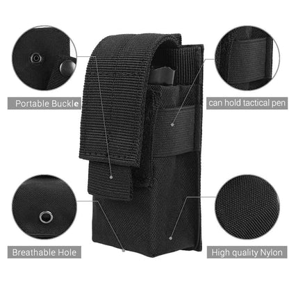 HeavyDuty EDC Torch Holder And Magazine Single Mag Bag Versatile Tactical Molle Flashlight Pouch Kn 1