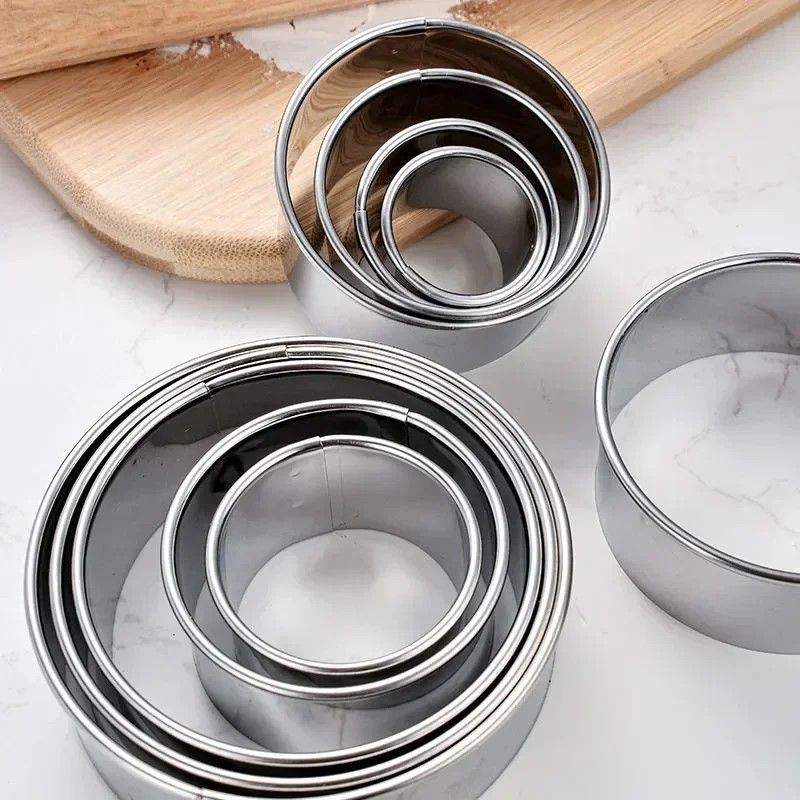 Premium Stainless Steel Round Biscuit  Dumpling Cutter  5Piece Set DIY Pastry  Dough Ring Mold 1