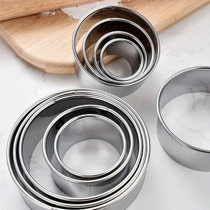 Premium Stainless Steel Round Biscuit  Dumpling Cutter  5Piece Set DIY Pastry  Dough Ring Mold 1