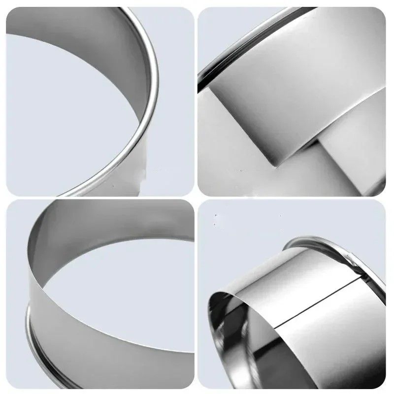 Premium Stainless Steel Round Biscuit  Dumpling Cutter  5Piece Set DIY Pastry  Dough Ring Mold 3