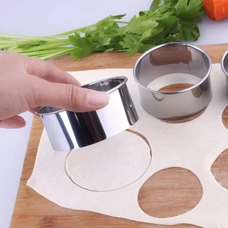Premium Stainless Steel Round Biscuit  Dumpling Cutter  5Piece Set DIY Pastry  Dough Ring Mold 9
