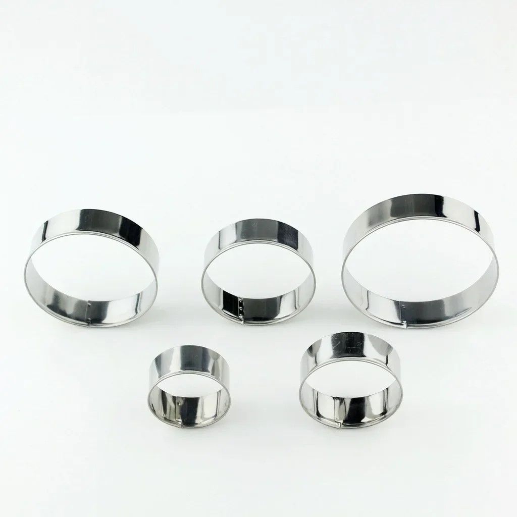 Premium Stainless Steel Round Biscuit  Dumpling Cutter  5Piece Set DIY Pastry  Dough Ring Mold 2