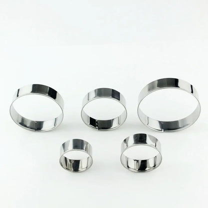Premium Stainless Steel Round Biscuit  Dumpling Cutter  5Piece Set DIY Pastry  Dough Ring Mold 2
