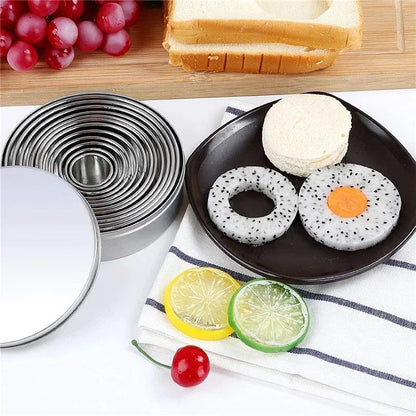 Premium Stainless Steel Round Biscuit  Dumpling Cutter  5Piece Set DIY Pastry  Dough Ring Mold 10
