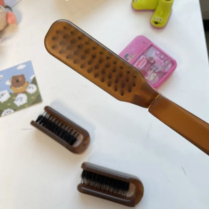 Portable Folding Anti Static Hair Brush For Women Pig Mane Hair Combs Head Styling Massage Combs Ba 4
