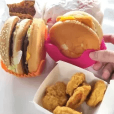 StackSafe Adjustable Burger Holder Set  Flexible Silicone Hamburger Clips For Clean Easy Eating 2