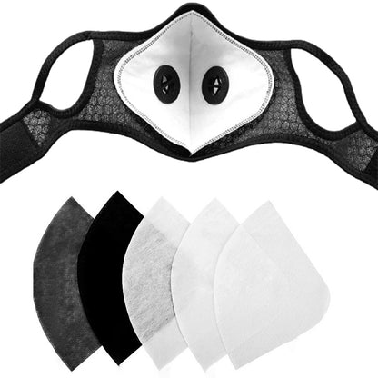 Washable Cardio Sports Mask, Activated Carbon Filter for Riding Mouth Cover, Dustproof Reusable Face Mask