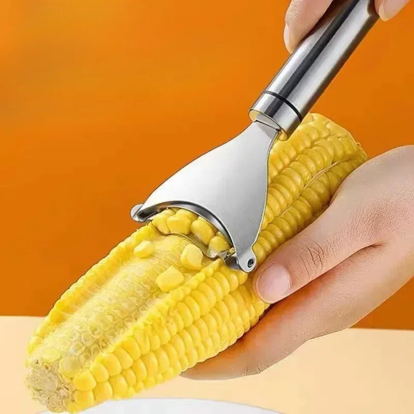 Manual Corn Planer, Stainless Steel Cob Stripper, Reusable Peeler Thresher for Fruit and Vegetables