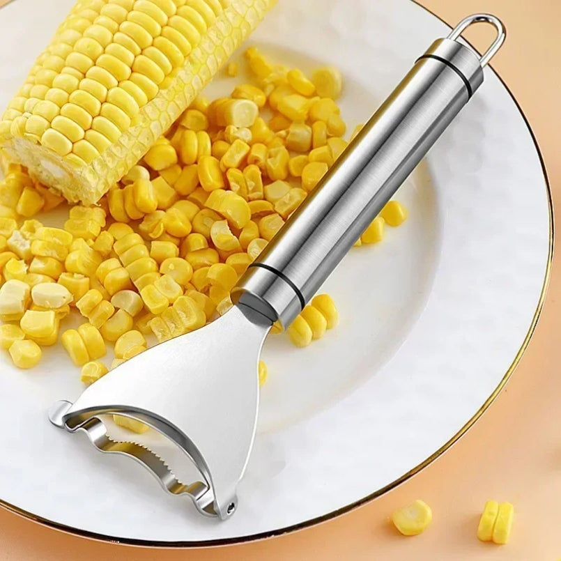 Manual Corn Planer, Stainless Steel Cob Stripper, Reusable Peeler Thresher for Fruit and Vegetables