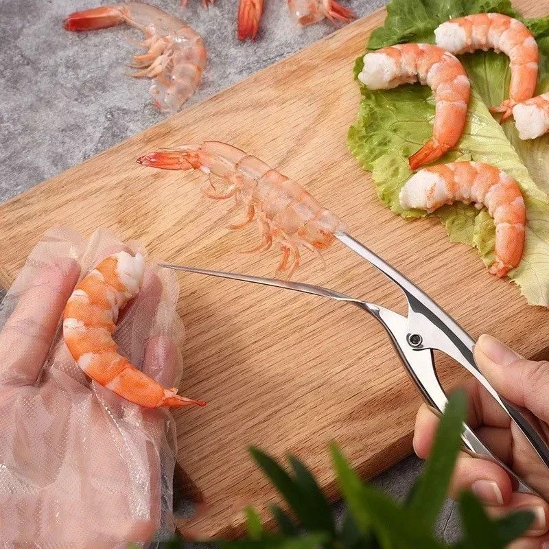 Deluxe Stainless Steel Shrimp Shell  Vein Remover  Prawn Peeler  Line Cutter 1