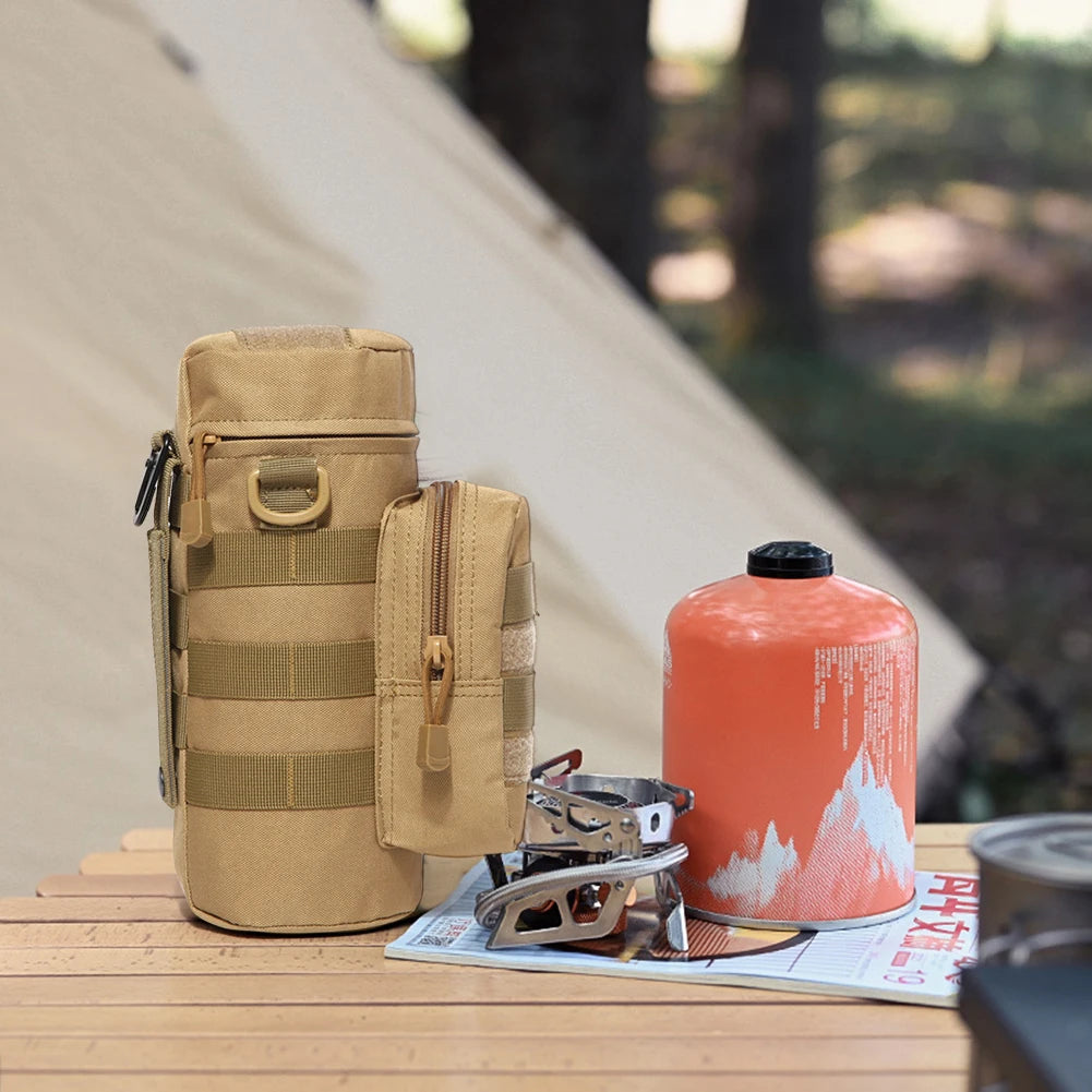 Premium Tactical Molle Water Bottle Pouch, Secure Holder Outdoor Sports Travel Camping Gear