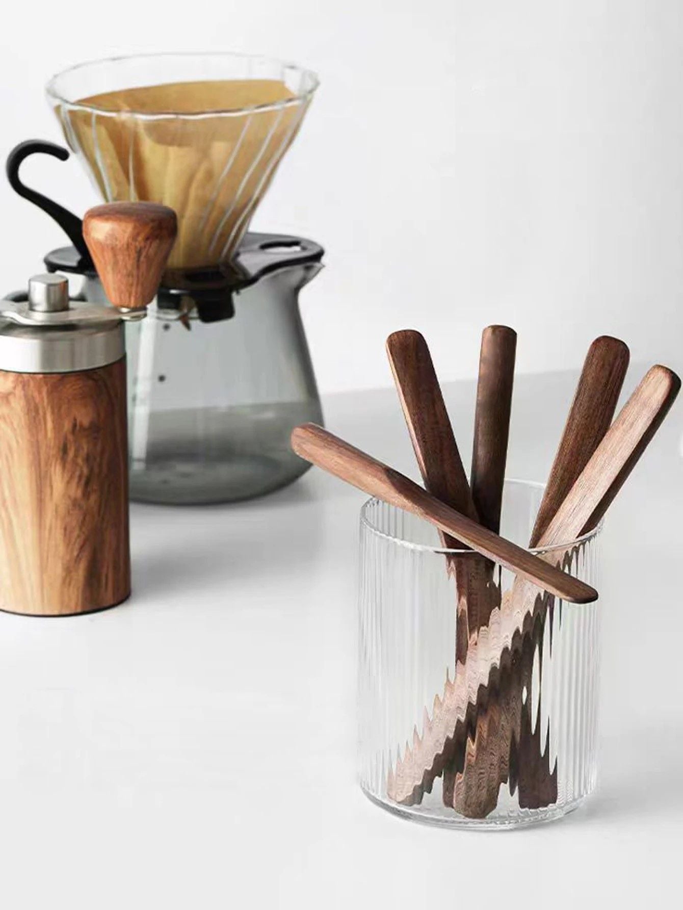 Walnut Wood LongHandle Mixing Spoon  Creative Wooden Coffee  Dessert Stirrer 3
